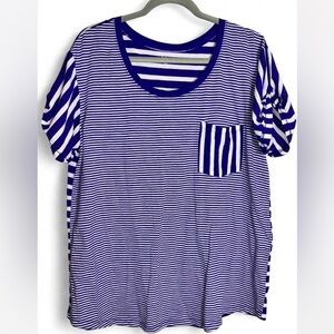 a.n.a Blue and White Striped Top